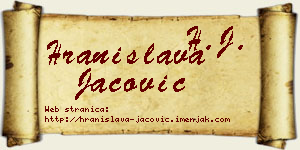 Hranislava Jačović vizit kartica